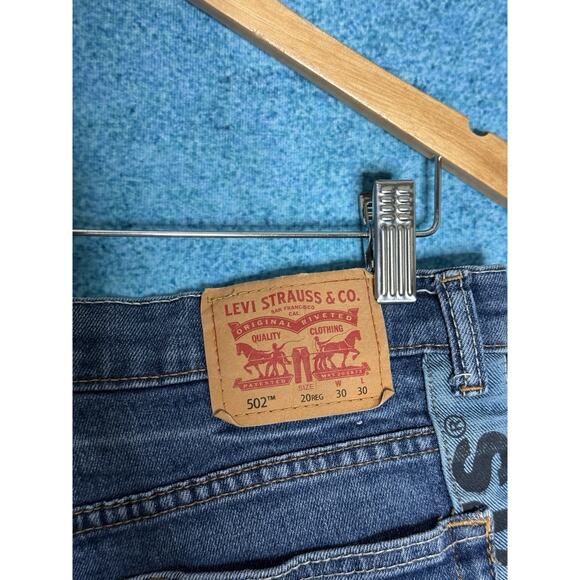 Levi's 502 Regular Taper Big Boy's Blue Jeans 20 Regular 30W 30L - Picture 11 of 16